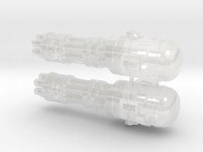 Linebacker Turret Weapons: Twin Gat.Cannons in Clear Ultra Fine Detail Plastic