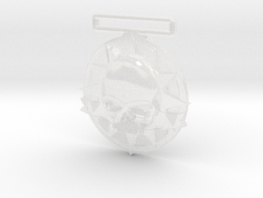 Small Tournament Medal : Blank Halo Skull  in Clear Ultra Fine Detail Plastic