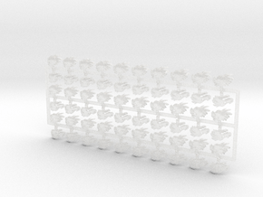60x Dragon Head - Small Convex Insignias (5mm) in Clear Ultra Fine Detail Plastic