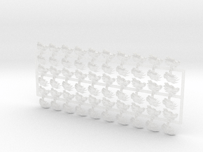 60x Dragon Head (R) - Small Convex Insignias (5mm) in Clear Ultra Fine Detail Plastic
