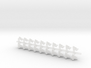 20x Dragon Head (R)- Tiny Convex Insignias (3mm) in Clear Ultra Fine Detail Plastic