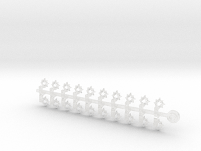 20x Chaos Maul - Tiny Convex Insignias (3mm)	 in Clear Ultra Fine Detail Plastic