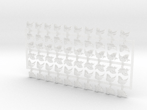 60x Winged Horse - Shoulder Insignias (L&R)  in Clear Ultra Fine Detail Plastic