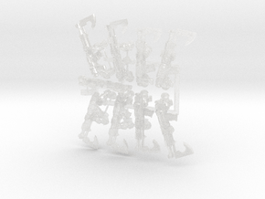 9x Axelock Thunderbuss w/Arms in Clear Ultra Fine Detail Plastic