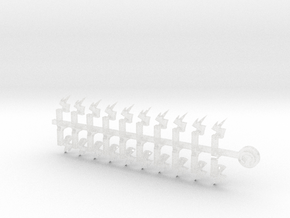 20x Twin Bolts - Tiny Convex Insignias (3mm) in Clear Ultra Fine Detail Plastic