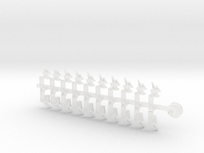 20x Twin Bolts (R) - Tiny Convex Insignias (3mm) in Clear Ultra Fine Detail Plastic