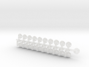 20x Mitsu Tomoe - Tiny Convex Insignias (3mm) in Clear Ultra Fine Detail Plastic