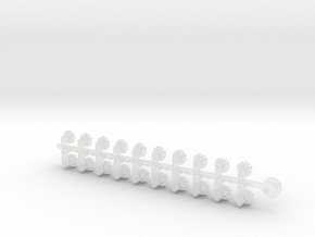 20x Gear Worm - Tiny Convex Insignias (3mm)	 in Clear Ultra Fine Detail Plastic