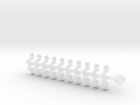 20x Kings Fist (R) - Tiny Convex Insignias (3mm) in Clear Ultra Fine Detail Plastic