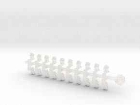 20x Kings Fist - Tiny Convex Insignias (3mm) in Clear Ultra Fine Detail Plastic