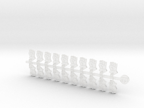 20x Kings Fist (L) - Bent Insignias (7mm)	 in Clear Ultra Fine Detail Plastic