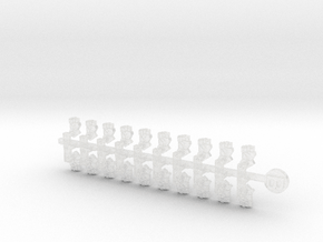 20x Kings Fist (R) - Small Bent Insignias (5mm) in Clear Ultra Fine Detail Plastic