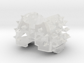 Hexa-Spiked : Redem Shoulders in Clear Ultra Fine Detail Plastic