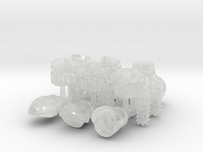 6x Prime Left & Right Med-Gauntlets (No Hands) in Clear Ultra Fine Detail Plastic