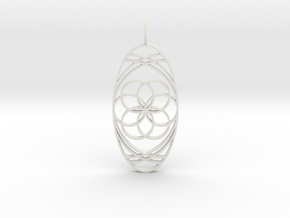 Aura Glow (Seed of Life, Flat) in White Natural Versatile Plastic
