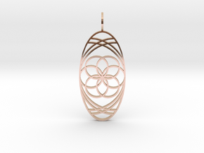 Aura Glow (Seed of Life, Flat) in 14k Rose Gold Plated Brass