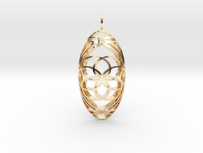 Aura Glow (Seed of Life, Domed) in 14K Yellow Gold