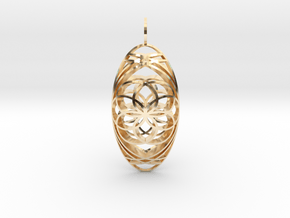 Aura Glow (Seed of Life, Double-Domed) in 14K Yellow Gold