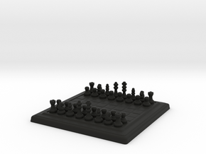 Miniature Unmovable Chess Set in Black Natural TPE (SLS)