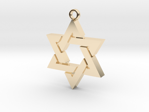 Star of David, Double Sided, 29mm across. in 14k Gold Plated Brass