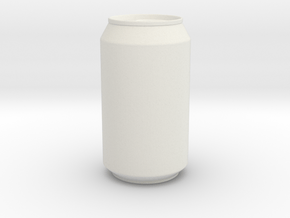 Beer or Soda Can in White Natural Versatile Plastic