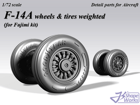 1/72 F-14A wheels & tires weighted in Gray Fine Detail Plastic