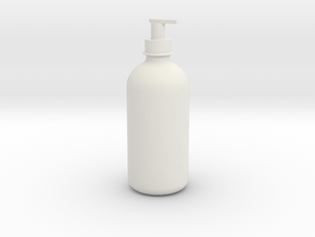 Miniature Soap Pump Bottle in White Natural Versatile Plastic