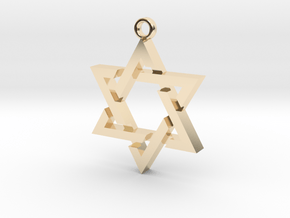 28mm wide Star of David Sharp in 14k Gold Plated Brass