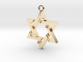 28mm wide Star of David Rounded in 14K Yellow Gold