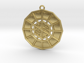 Resurrection Emblem 03 Medallion (Sacred Geometry) in Natural Brass