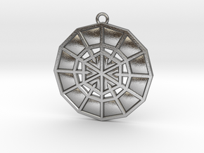 Resurrection Emblem 03 Medallion (Sacred Geometry) in Natural Silver