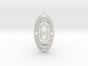Aura Glow (Seed of Life & Crystal, Double-Domed) in White Natural Versatile Plastic