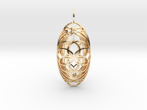 Aura Glow (Seed of Life & Crystal, Double-Domed) in 14K Yellow Gold