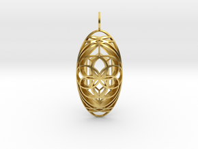 Aura Glow (Seed of Life & Crystal, Double-Domed) in Polished Brass
