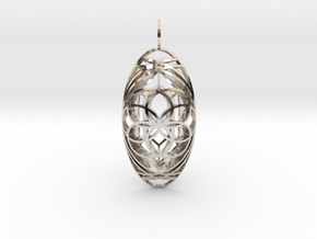Aura Glow (Seed of Life & Crystal, Double-Domed) in Rhodium Plated Brass