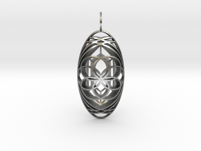 Aura Glow (Seed of Life & Crystal, Double-Domed) in Natural Silver