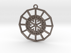 Resurrection Emblem 04 Medallion (Sacred Geometry) in Polished Bronzed-Silver Steel