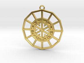 Resurrection Emblem 04 Medallion (Sacred Geometry) in Polished Brass