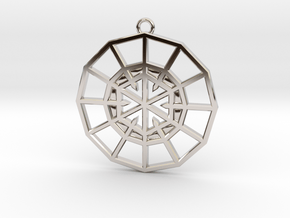 Resurrection Emblem 04 Medallion (Sacred Geometry) in Rhodium Plated Brass