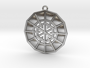 Resurrection Emblem 05 Medallion (Sacred Geometry) in Natural Silver