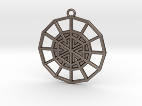 Resurrection Emblem 06 Medallion (Sacred Geometry) in Polished Bronzed-Silver Steel