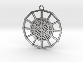 Resurrection Emblem 06 Medallion (Sacred Geometry) in Natural Silver