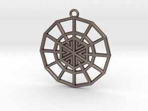 Resurrection Emblem 07 Medallion (Sacred Geometry) in Polished Bronzed-Silver Steel