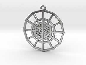 Resurrection Emblem 07 Medallion (Sacred Geometry) in Natural Silver