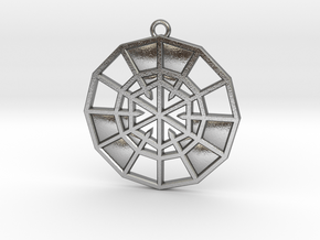 Resurrection Emblem 09 Medallion (Sacred Geometry) in Natural Silver