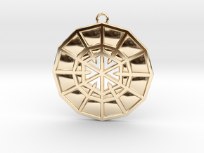 Resurrection Emblem 10 Medallion (Sacred Geometry) in 14k Gold Plated Brass