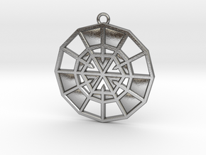 Resurrection Emblem 08 Medallion (Sacred Geometry) in Natural Silver