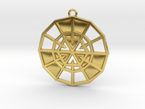 Resurrection Emblem 11 Medallion (Sacred Geometry) in Polished Brass