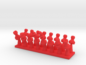 Miniature Movable Chess Pieces in Red Smooth Versatile Plastic