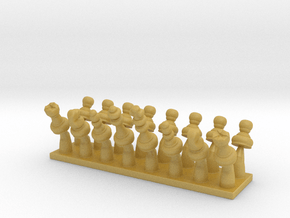 Miniature Movable Chess Pieces in Tan Fine Detail Plastic